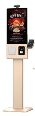 Capacitive Touch 10 Point 23.8 inch Gold Vertical Self Ordering Kiosk with Customizable Logo and POS Holder