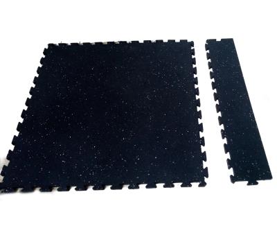 Portable Interlocking Rubber Floor Tiles 1000X1000X15mm Interlocking Exercise Floor Tiles Black