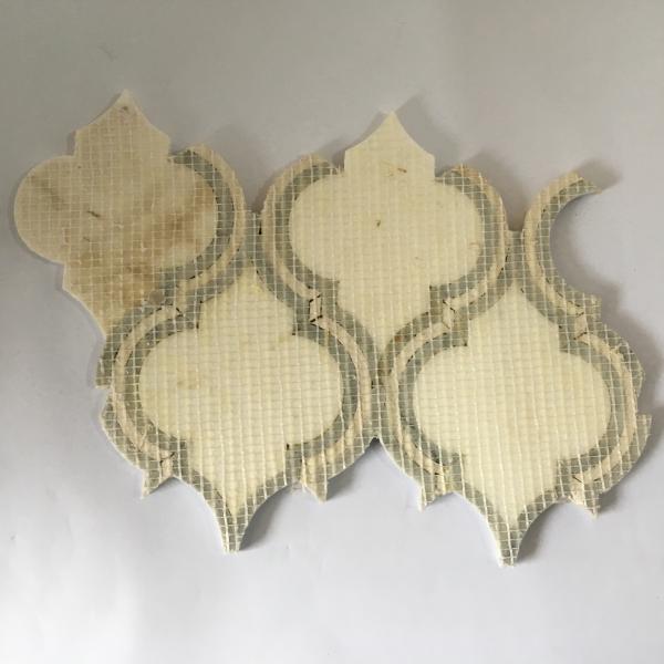 Luxry Product Water Jet Carrara Marble Mosaic Tile Lantern Design TV Bathroom and Kitchen Backsplash