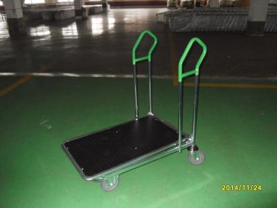 Fold Steel Warehouse Trolley , 6.4'' Grey PU Wheels Heavy Duty Trolley