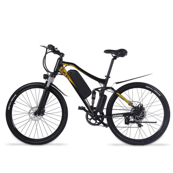 Full Suspension Rear Hub Motor Electric Bicycle 48V 17Ah 500W 27.5 Inch Wheel Size