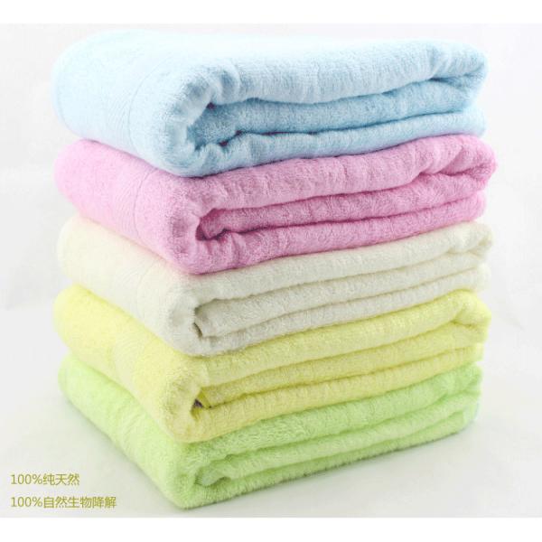 Natural Bamboo Fiber 28*55'' Bath Towel Soft Pure Color Natural Organic Bamboo