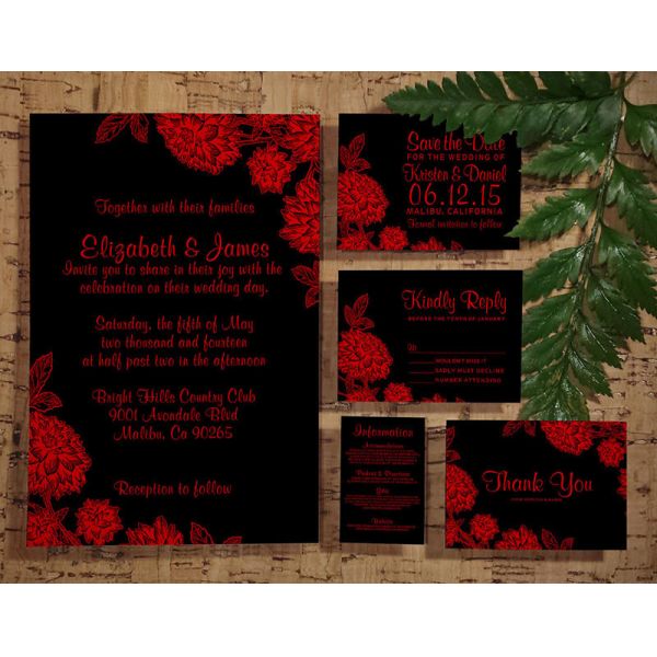 Luxury Red Wedding Gift Card Envelopes 5x7 4x6 with Folding Invitations