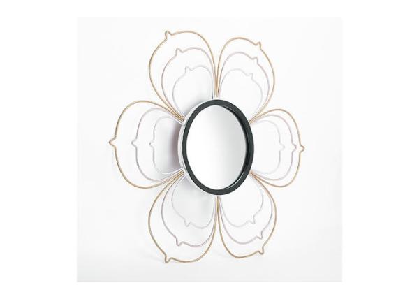 Black Silver Gold Metal Floral Frame Decorative Wall Mirror Small Size For Wall Decoration
