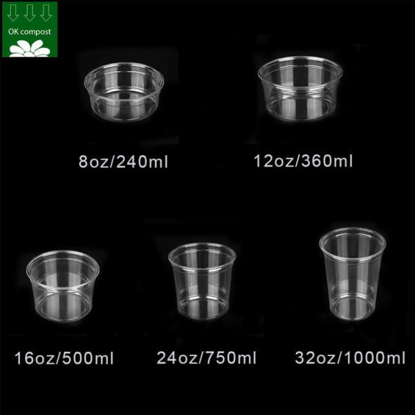OEM Service 100% PLA Compostable Portion Cups Small Mini Cup 1oz 2oz 3oz 4oz 5oz 6oz Sauce Cups With Lids