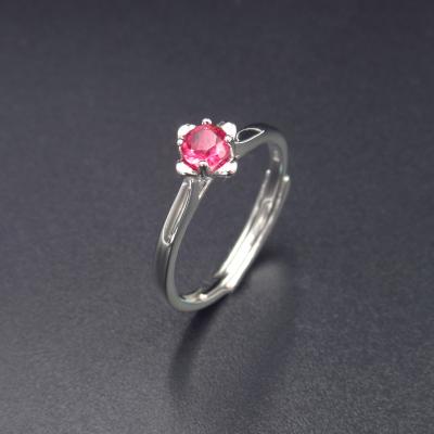 O zirconita de prata personalizado soa 925 puros o zircão de vidro de prata com cristal vermelho