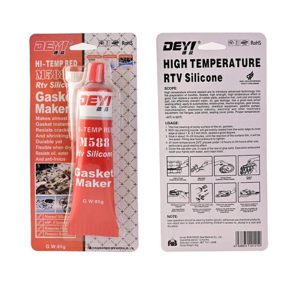ISO9001 Certified Red Acid RTV Silicone Gasket Maker 85g For Sealing Applications