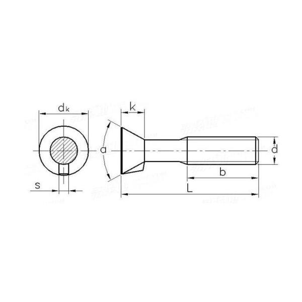 Carbon Steel 1035K Countersunk Head Bolts DIN 604 M6 Flat Head Bolt