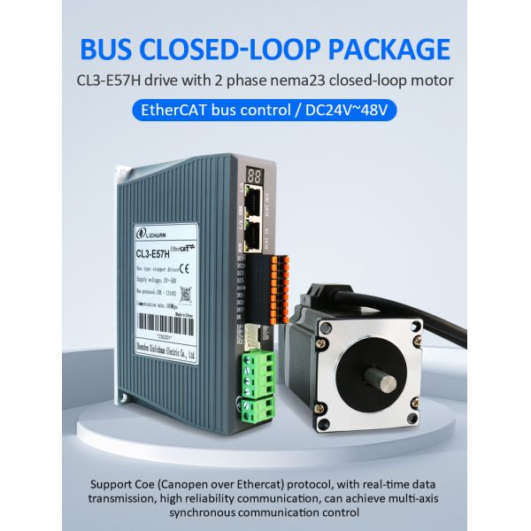 Lichuan DC Closed Loop Stepper Motor Drivers Kit 2.0N.m 2 Phase Nema23 DC24V～48V 3.0A 1000PPR