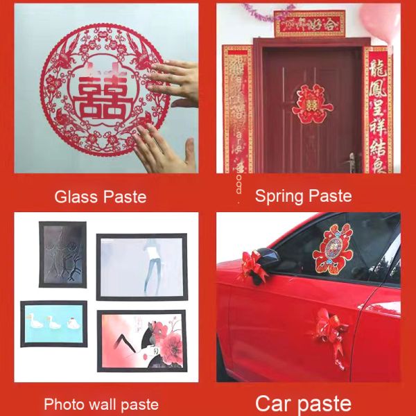 Hot Sale Wholesale Couplet Special Double-Sided Tape Transparent DIY Spring Festival Couplets Fu Character Adhesive Paper Film