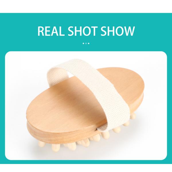 Body Cleansing Boar Bristle Bath Brush For Dry Skin Massage And Shower Scrubbing