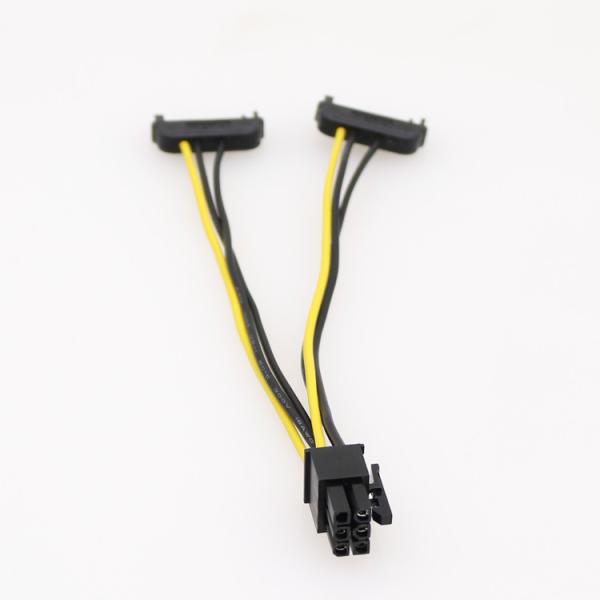 6Pin to 2 ST Cable Male to Female Hard Drive Power Cable  Video Card Power Adapter Cable for Connectors