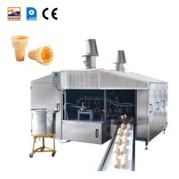 0.75kw 28 moules ligne de production automatique de cône de gaufre machine à pâtisserie à biscuits de gaufre