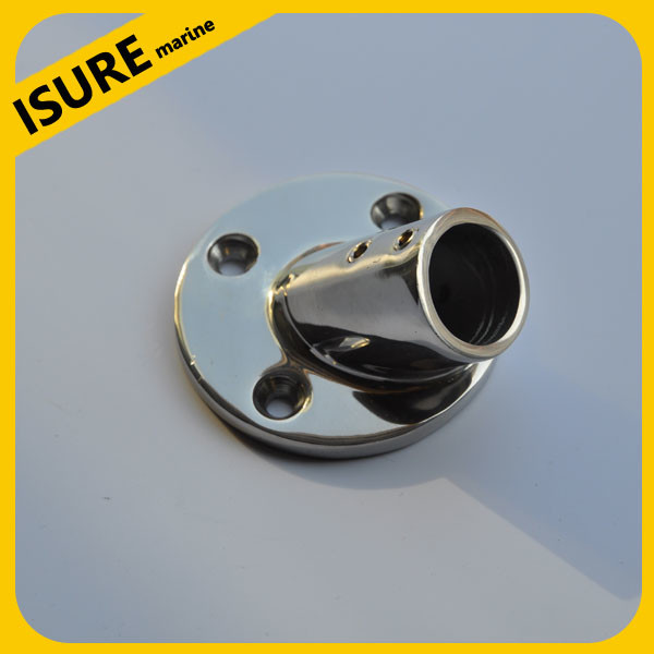 Stainless Steel Round Base Boat Hand Rail 30 Degree Fitting  Tube