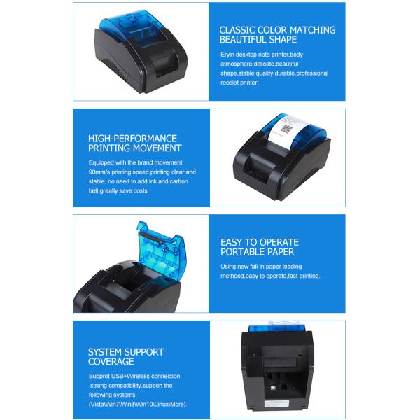 Desktop Receipt POS Printer 58mm Wireless Thermal Printer for Android System Printing