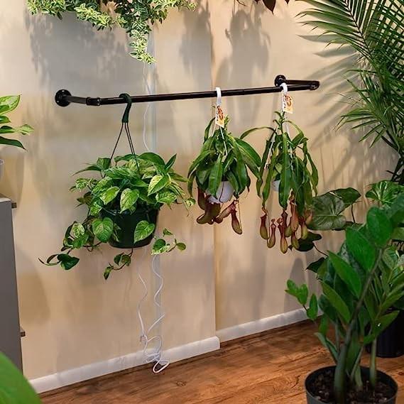Fácil de montar porta-planta pendurada para decoração doméstica jardim de ervas interiores ao ar livre preto
