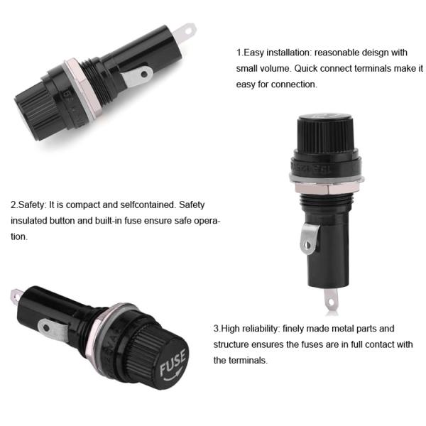 держатель панели патрона предохранителя трубки 250V 10A 125V 15A 6x30 6x32 быстрый соединяется