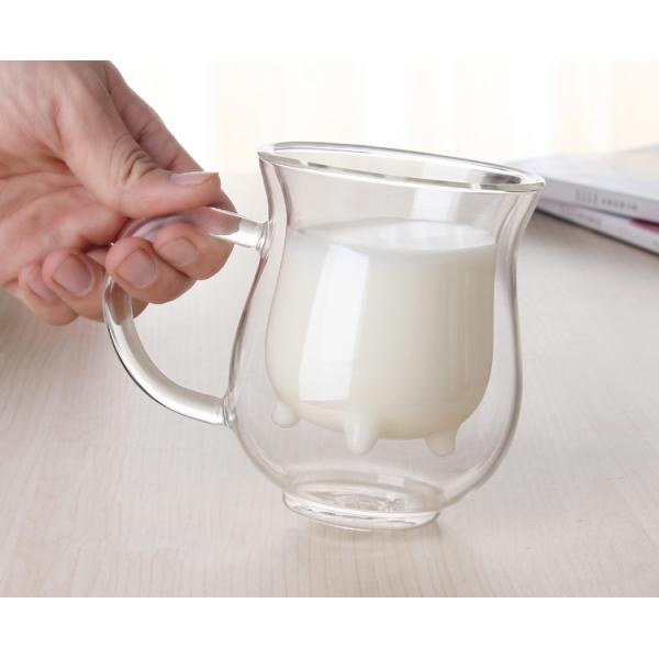 Форма ниппели коровы молока чашки милой стены двойника икры стеклянная не легкая к сломленному