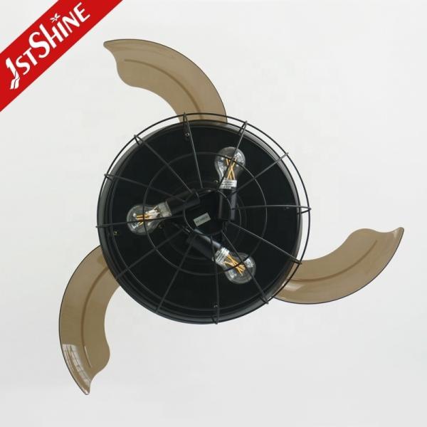 Baixo ruído 1stshine Decorativo ventilador de teto retrátil com controle remoto e luz