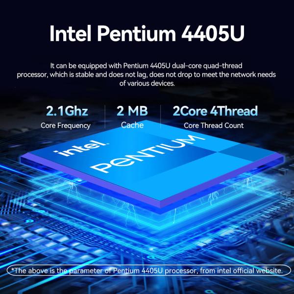 Intel Pentium 4405U 1U Server With 10 Ethernet DDR4 32G RAM And Windows 10 Linux