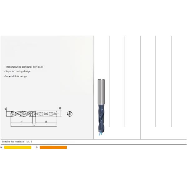 High Rigidity Solid Carbide Drill 30 Degrees Helix Angle Wear Resistant For Metal Drilling