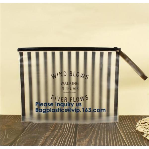 Hot Sale Waterproof Frosted Slider PVC Zipper Bags Wholesale Custom Printed Plastic Transparent Zip lockk Cloth Bag