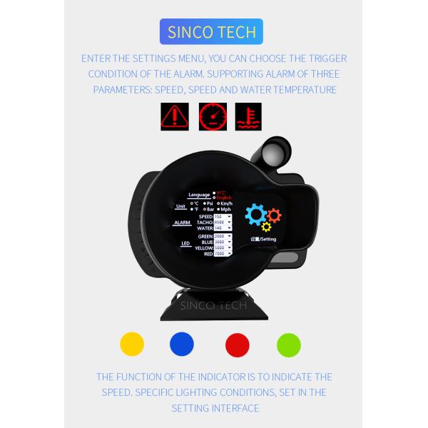 Тахометр экрана двойника Hud OBDII автомобиля датчика Do916 OBD2 многофункциональный