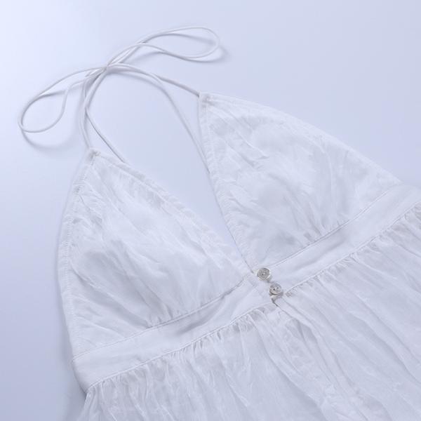 Summer Polyester Halter Women Crop Top White Black