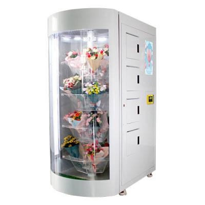 Máquina de venda automática da flor da tela 19in da propaganda do toque com prateleira transparente