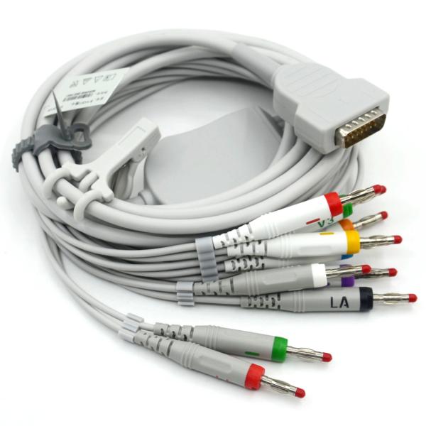 Compatible Nihon Kohden 10 Leads EKG Medical ECG Cable 4.0 Banana AHA For Patient Monitor Accessory
