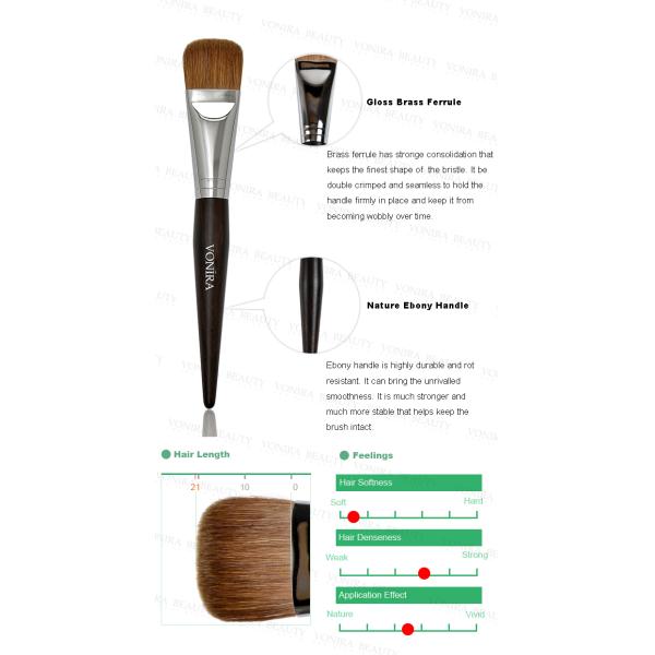 Cepillo de lujo de la fundación del artista con el pelo ultra de lujo del Sable de la naturaleza