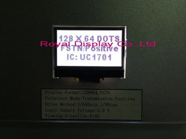 Hot Sales Blue Serial Spi Small 128X64 Graphic Cog/COB Blacklight LCD Display Module