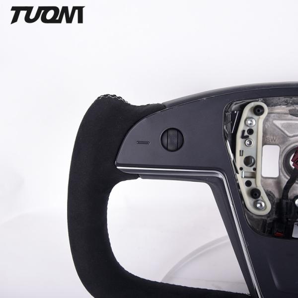 OEM Black Alcantara Tesla Carbon Fiber Steering Wheel Sports Style
