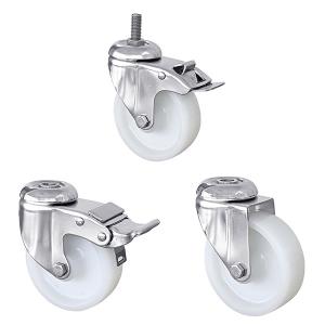 PA Stainless Steel Plate Casters Medium Duty Threaded Caster Wheels 75mm 125mm