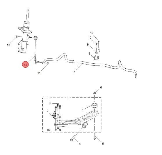 Venda direta de ligação de barra de estabilizador frontal de ferro para EMG6/MG6/ER6/RW-EI5/RW-EI20 10194392