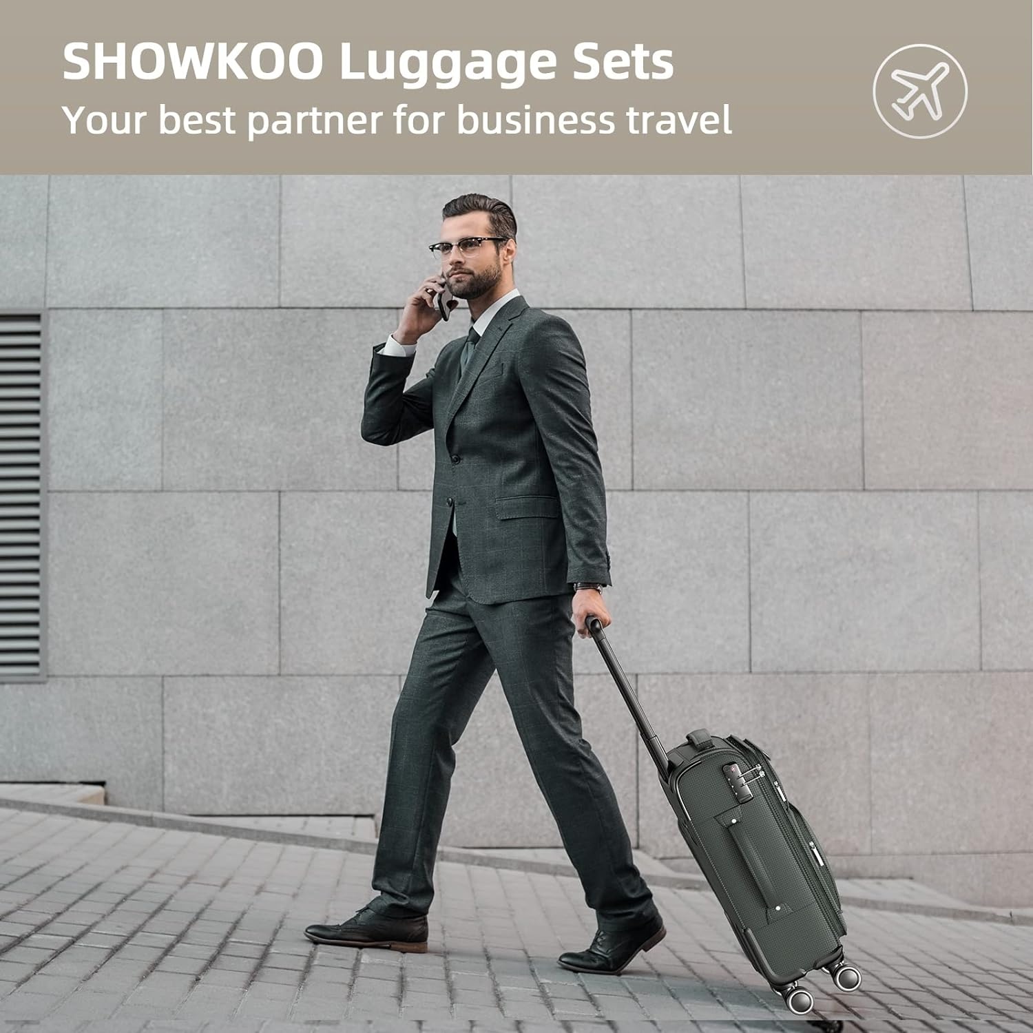 3-Piece Lightweight Expandable Luggage Set Spinner Caster 20/24/28 Inch Dual Wheels TSA Lock-Soft Edge Dual Wheel Spinner Caster