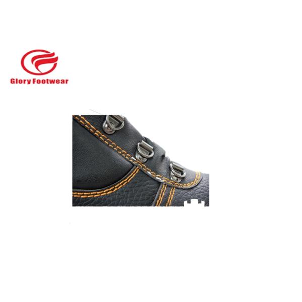 Double Density PU Outsole Steel Toe Work Shoes With Embossed Leather / Breathable Lining