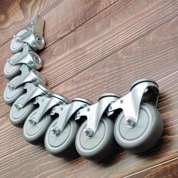 3 Inch Industrial Caster with 360° Swivel Rotation and 75mm PU Wheel for Service Carts