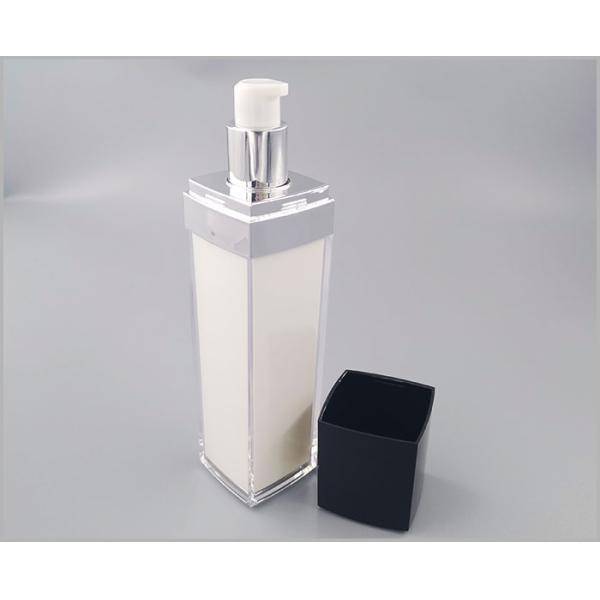 Square 50ml Acrylic Airless Bottle For Cosmetic Packaging