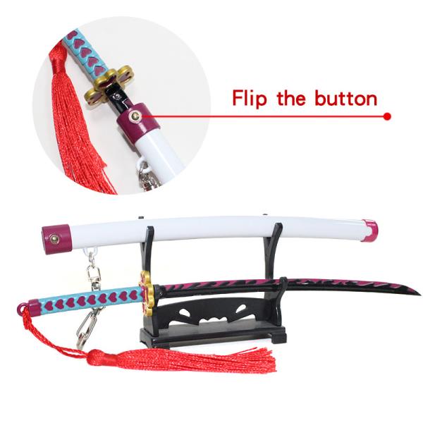 22cm Demon Slayer Sword keychain Mini Kanroji Mitsuri Anime Katana Metal