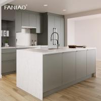 Armário de cozinha impermeável de melamina de 18 mm com ilha