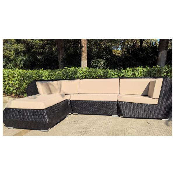 Terrace Furniture Seat Lounge Outdoor Black Rattan Wicker Sofa Luxury Garden Furniture Outdoor Sofas Patio Furniture Set YS8000