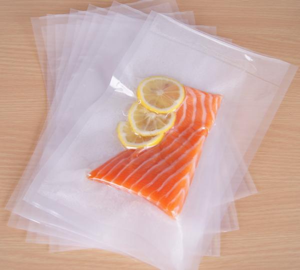 Sacos de vácuo gravados transparentes altos da textura para o empacotamento de alimento