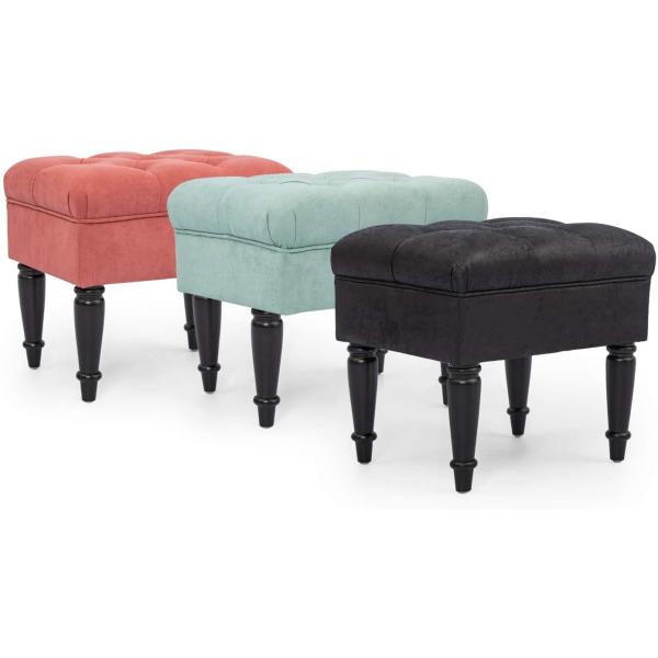 Modern Mid Century Ottoman Stool Seat , Small Ottoman Stool Light Coral Pink