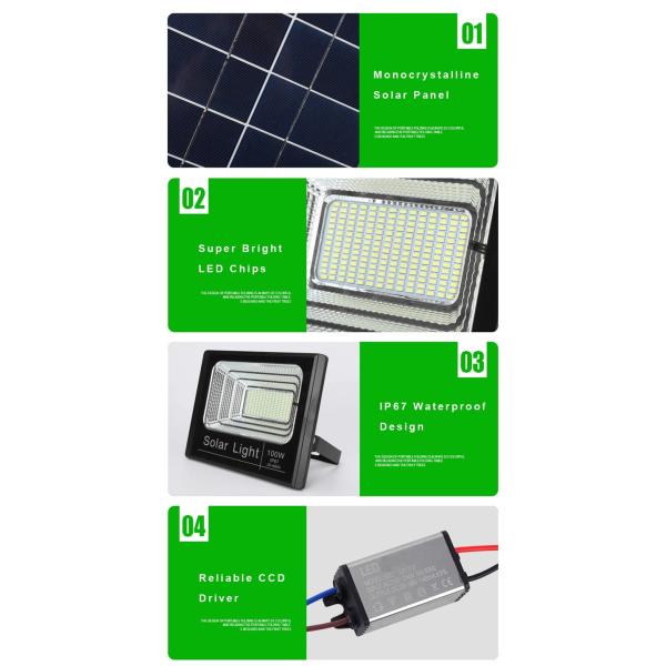 300 Watt High Powered Solar Flood Lights , Black 100 Watt Solar Flood Lights