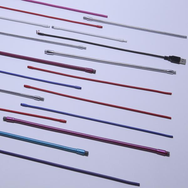 Custom Metal Gooseneck Tube Plating USB Light Bendable Steel Tubing 10mm