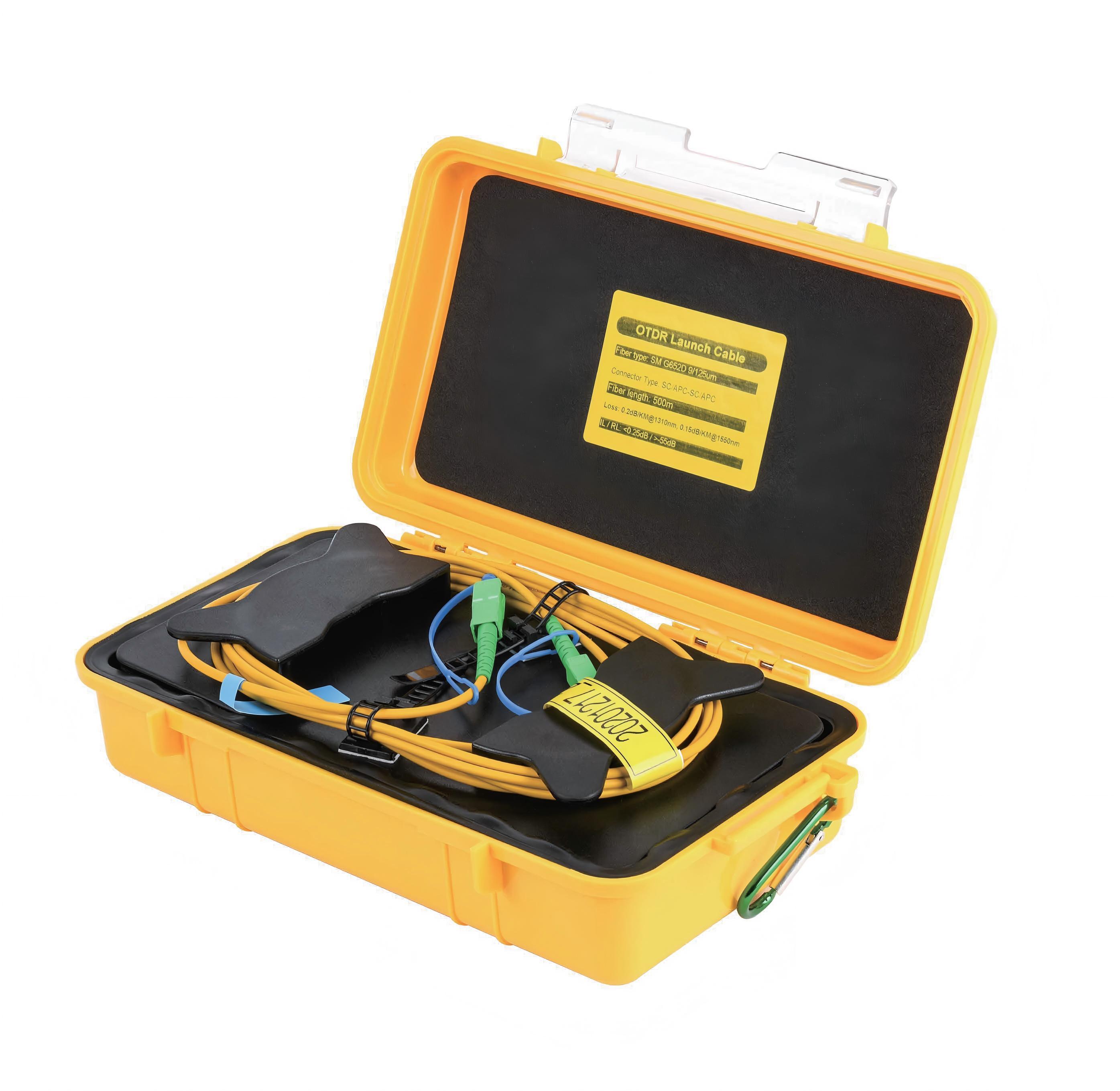 Compact & Portable OTDR Optical Fiber Launch Cable with Coiled-fiber Inside and 100m to 2000m Length Options