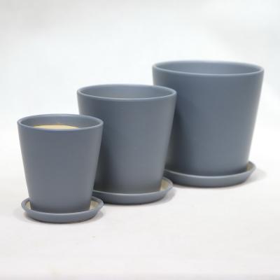 Modern Glossy Single Round Ceramic Pots for Indoor Greenery Display