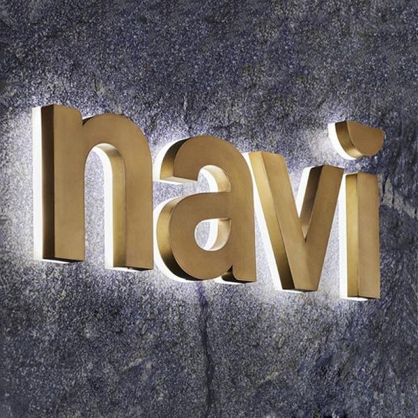 Outdoor Metal Letter Advertising Sign 3D Shop Gold Stainless Steel Signage Led Logo Sign Board Lighting Backlit Letter