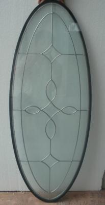 low price oval decorative glass panel with zinc caming